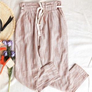 Free People Striped Pink and White Pants